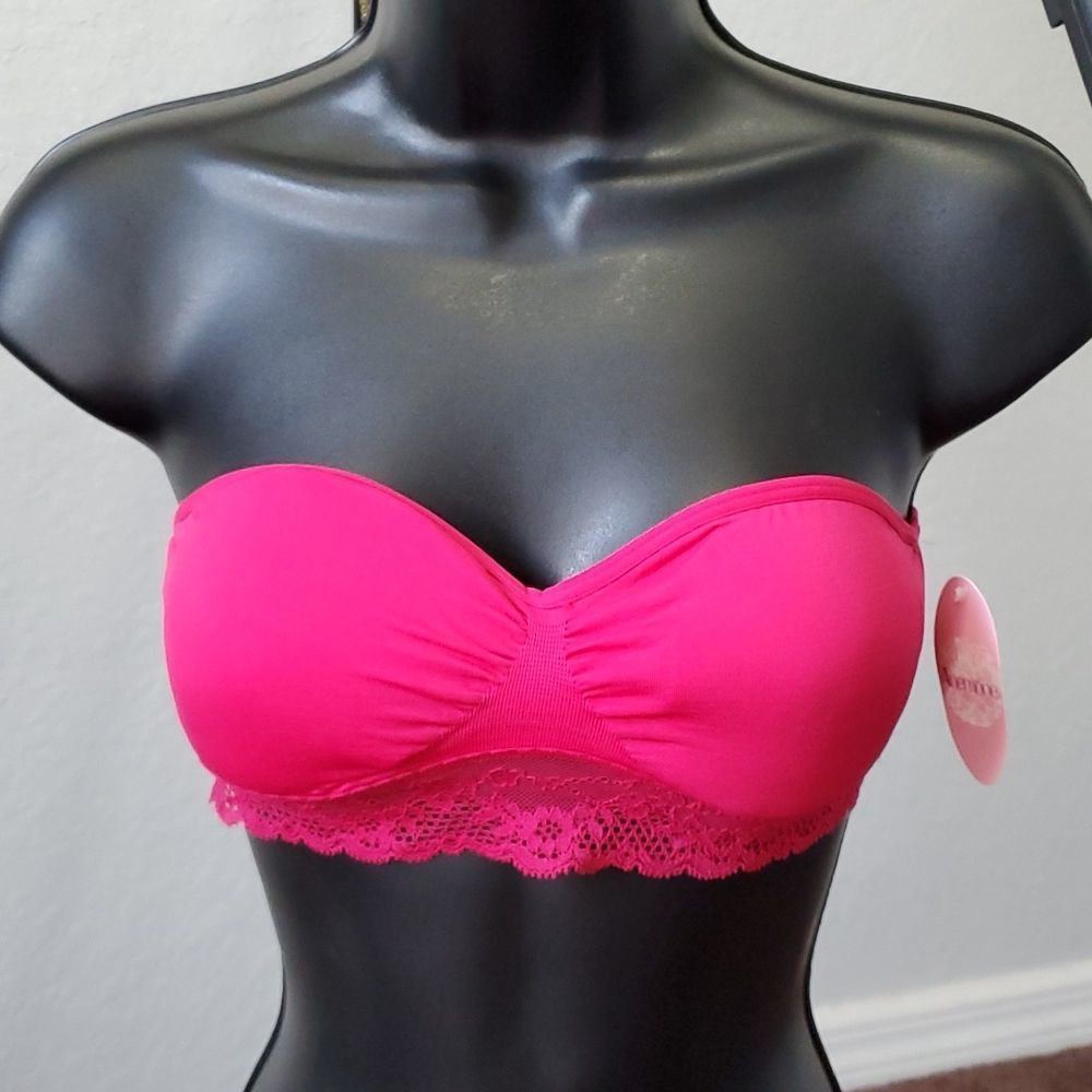 Women's Fushcia Boho Sweetheart Neckline Bandeau Size One Size
